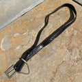 90s Black Croc Embossed Faux Leather Chain Belt