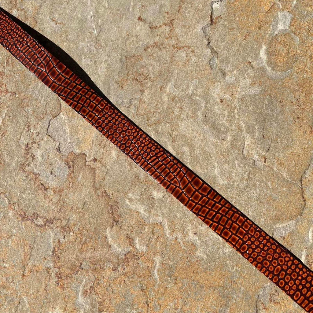Y2K Brown Crocodile Embossed Faux Leather Belt