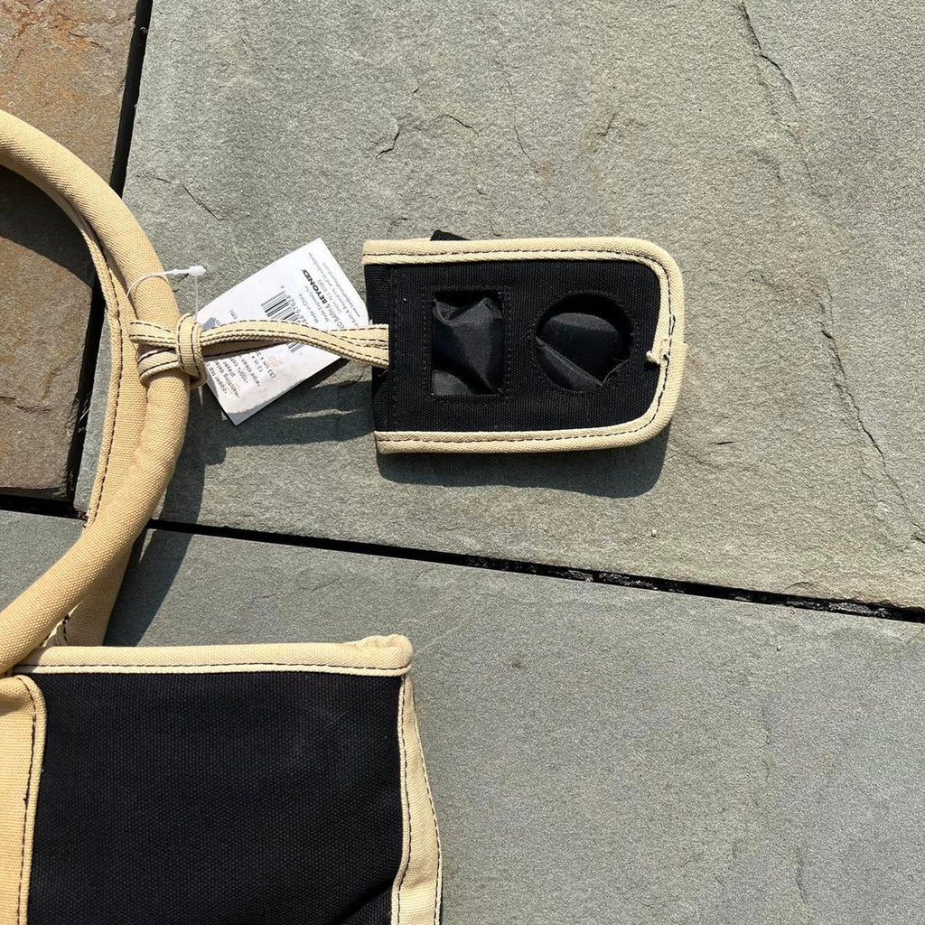 Y2K Black + Tan Canvas Tote Beach Bag NWT New Deadstock