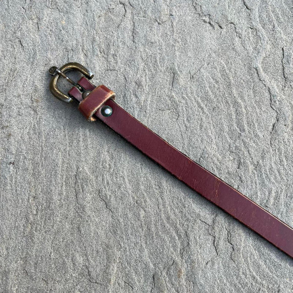 Vintage 90s Dark Brown Oil Tanned Leather Designer Belt