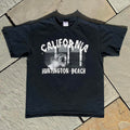 Black Huntington Beach California Surfing Graphic T-shirt