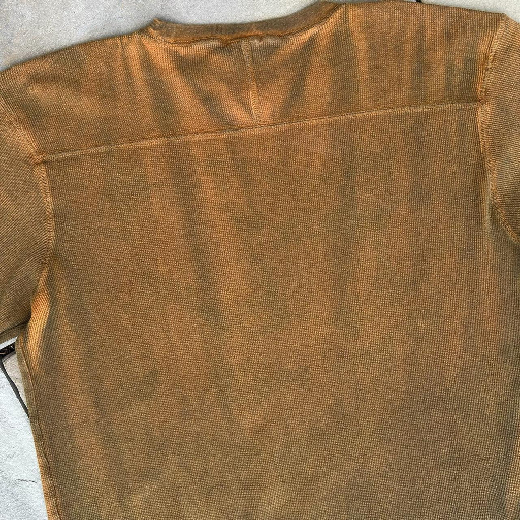 Neo-Vintage Early Y2K Brown Orange Overdyed Thermal Tee