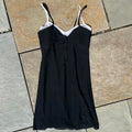 Black w/ White Contrast Double Strap Mini Dress