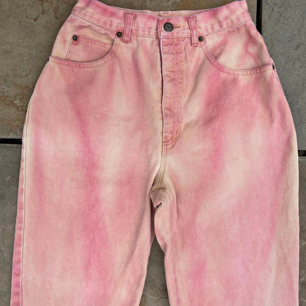 Vintage 90s Reworked Upcycled Pink Peach Jeans