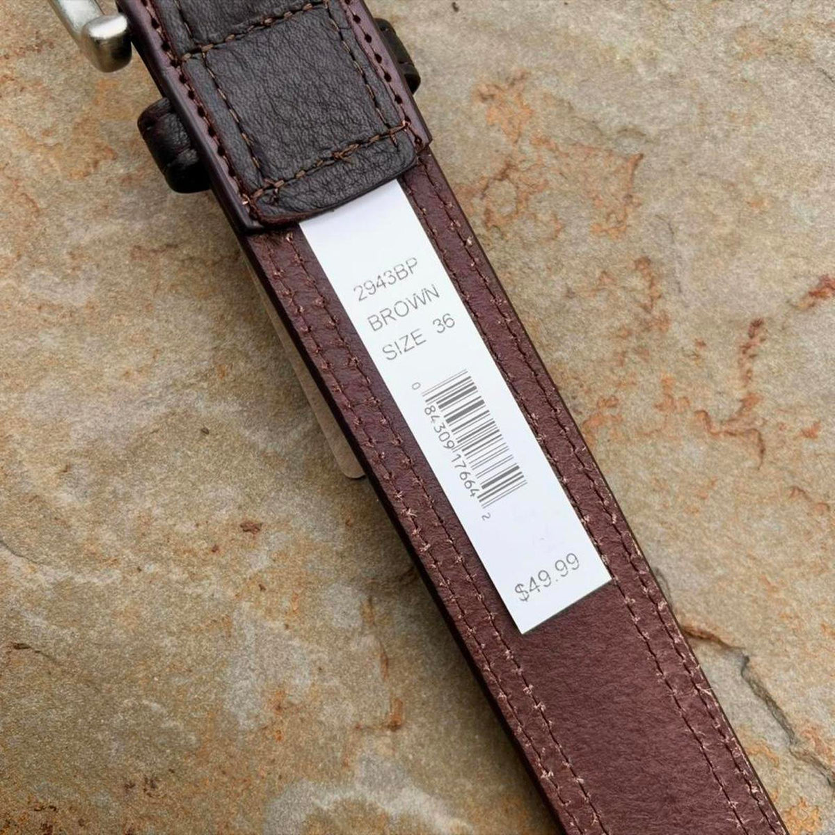 NWT Two Tone Dark Brown Soft Elk Leather Belt