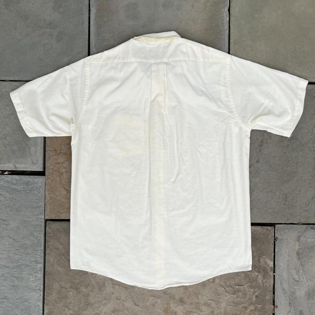Vintage 90s Pale Yellow Oxford Short Sleeve Button Down