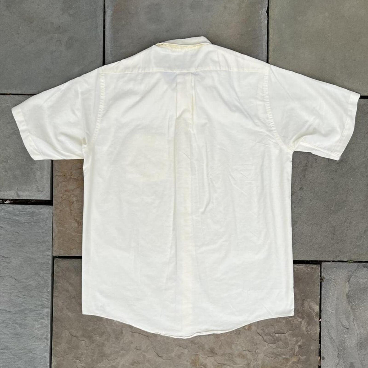 Vintage 90s Pale Yellow Oxford Short Sleeve Button Down