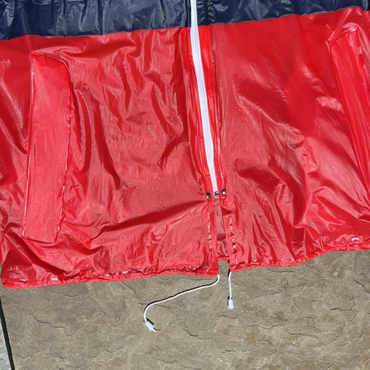 Vintage 80s Blue/Red Colorblock Windbreaker Rain Jacket