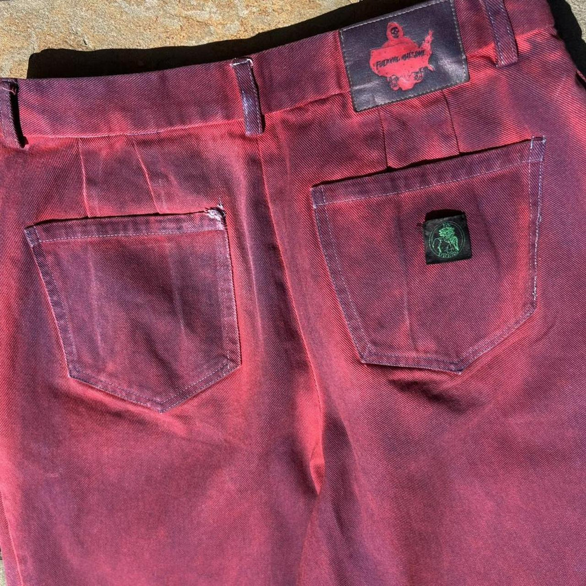 Overdye Distressed FA Pleated Denim Trousers