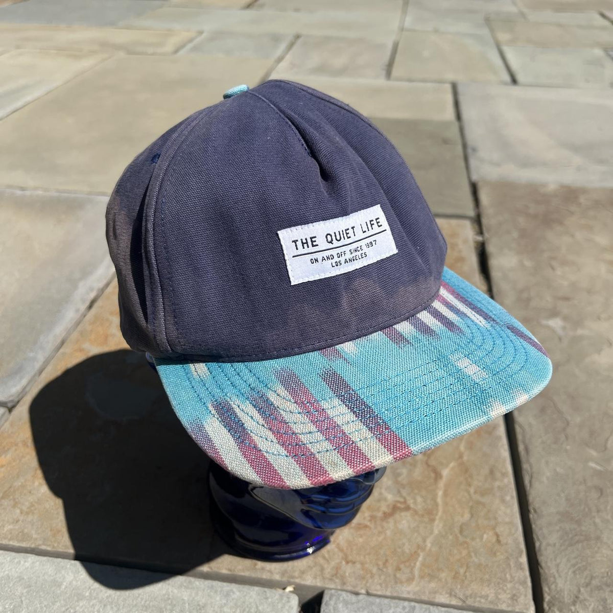 Distressed Sun Faded Quiet Life Canvas Snap Back Hat