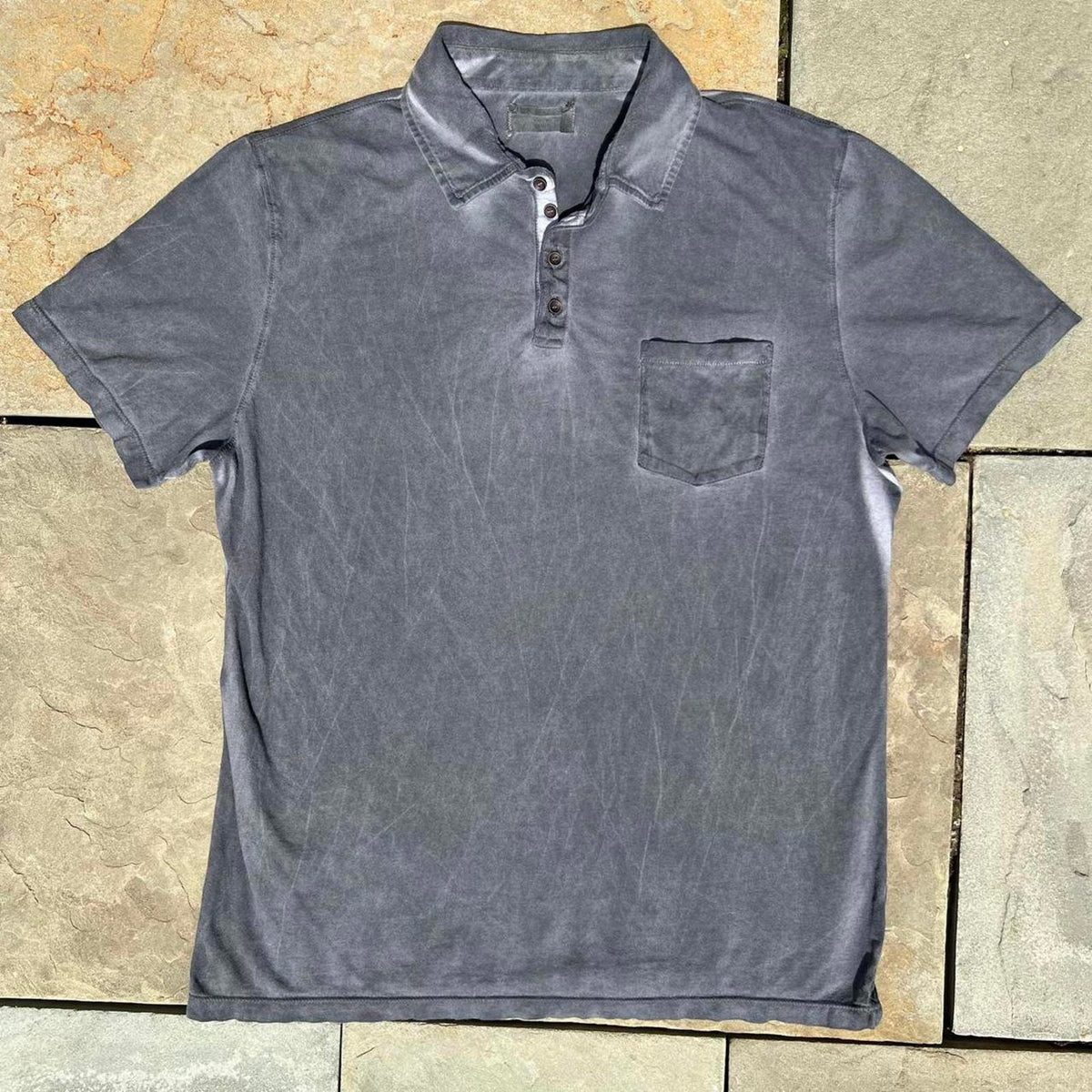 Overdyed Reworked Grey Minimalist Polo