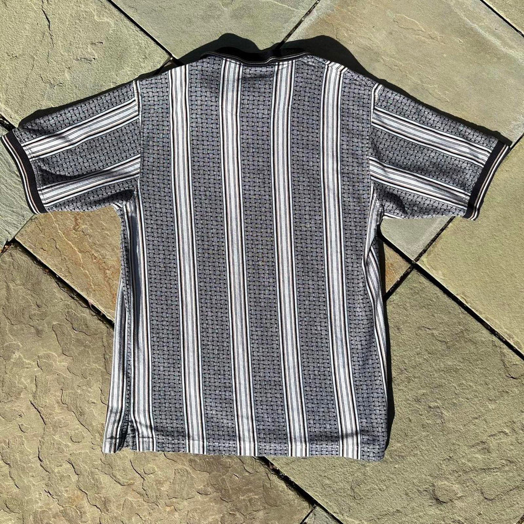 Neo-Vintage Y2K Vertical Stripe + Pattern Polo