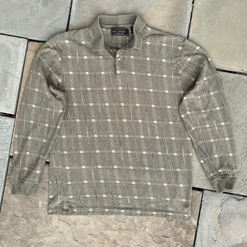 Neo-Vintage 90s Plaid Pattern Rugby Polo