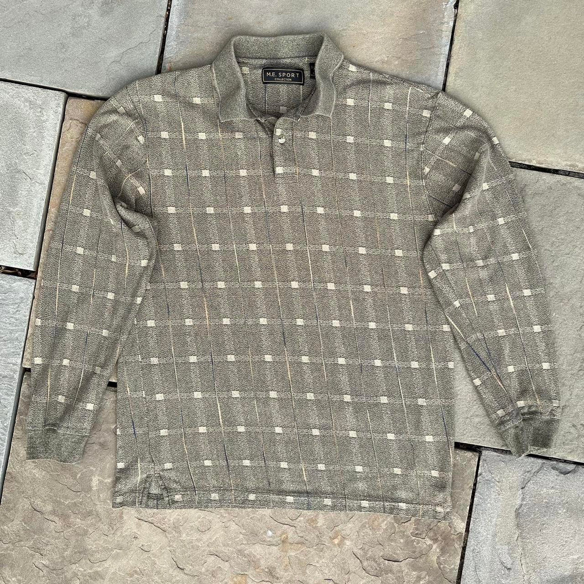 Neo-Vintage 90s Plaid Pattern Rugby Polo