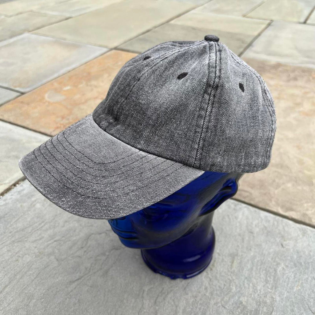 Black Grey Denim Strapback Dad Hat