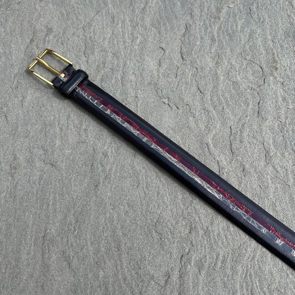 Deadstock Vintage 90s Alligator Leather Belt Made in Italy