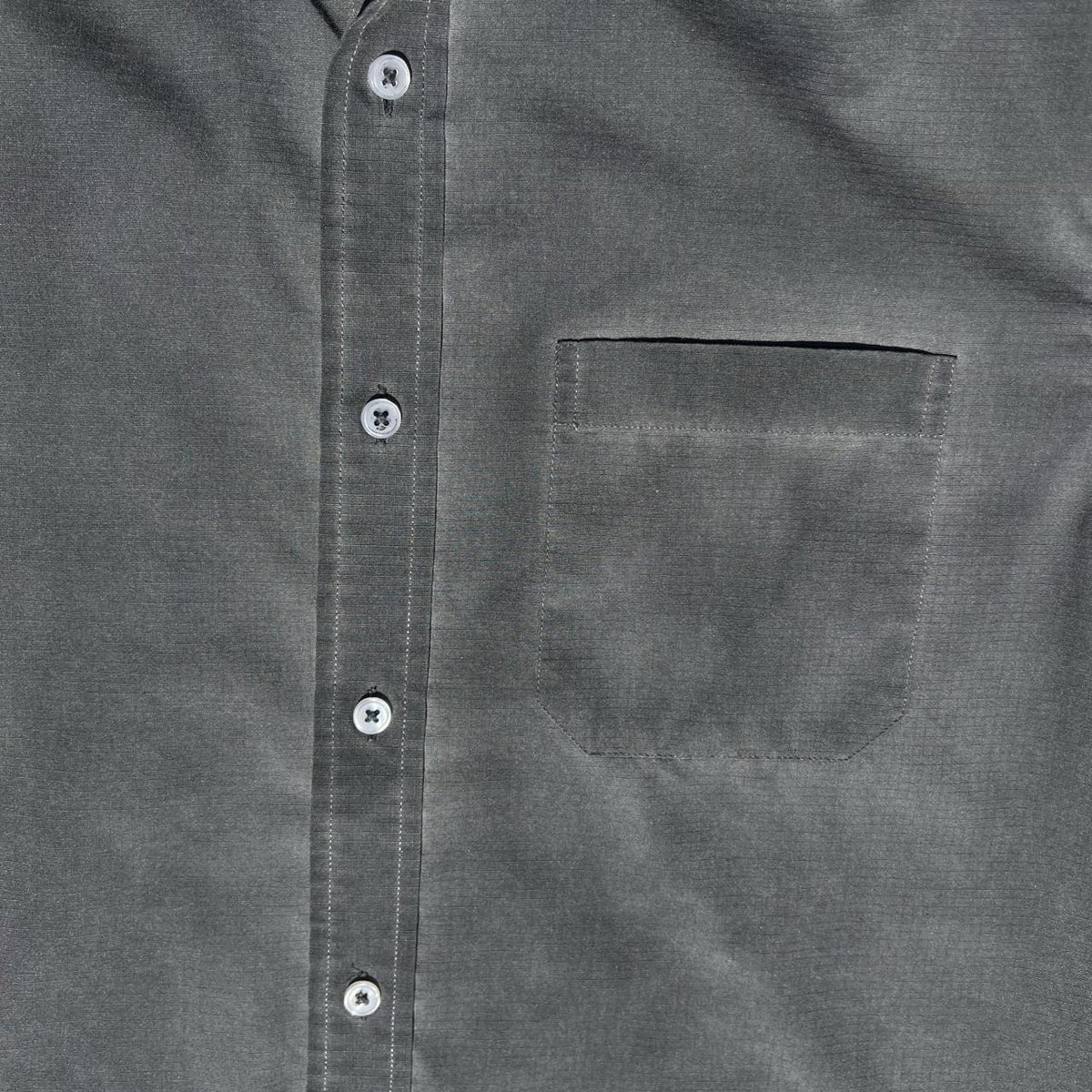 Black Overdyed Ripstop Short Sleeve Utility Shirt