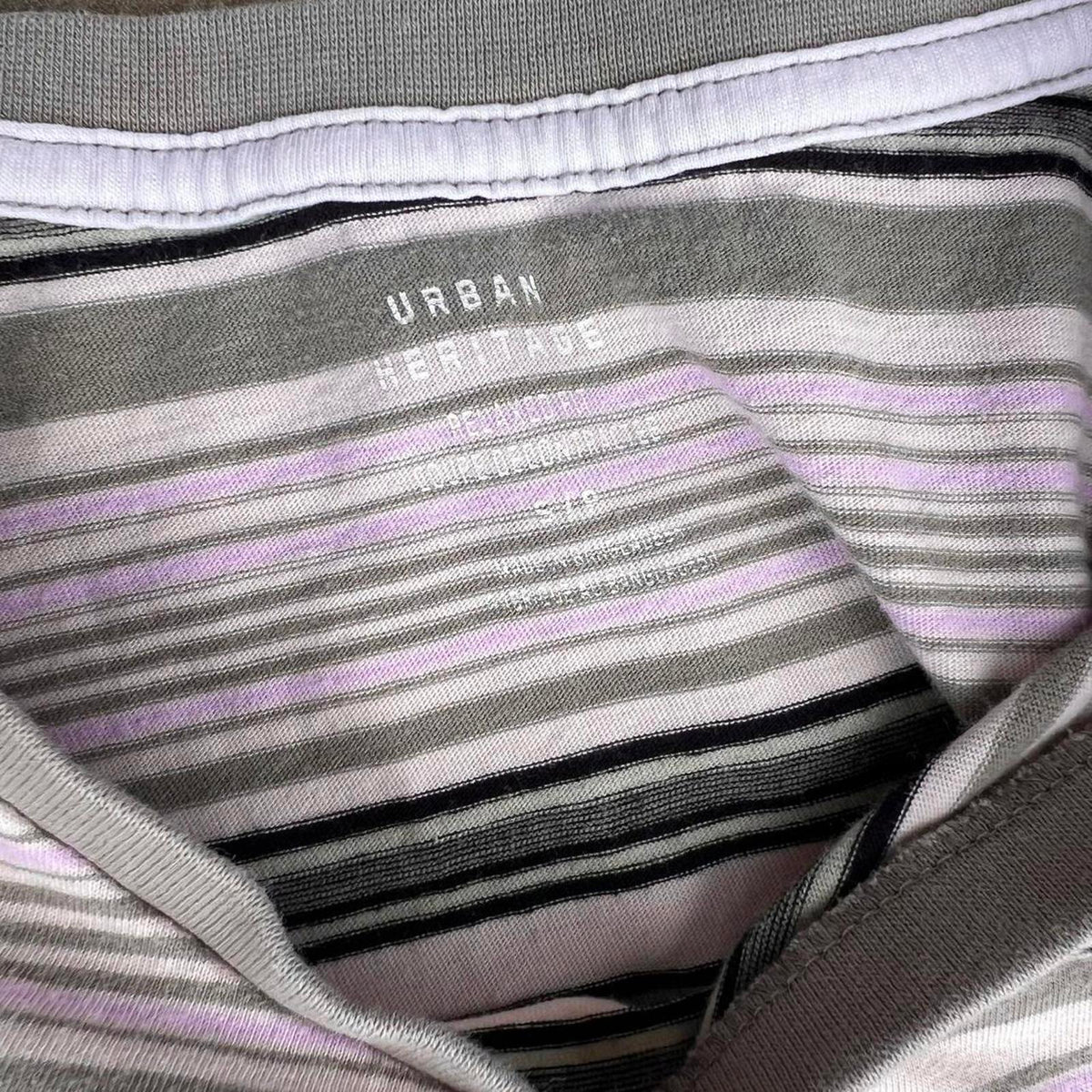 Y2K Olive Cream Pink Black Varied Striped T-shirt