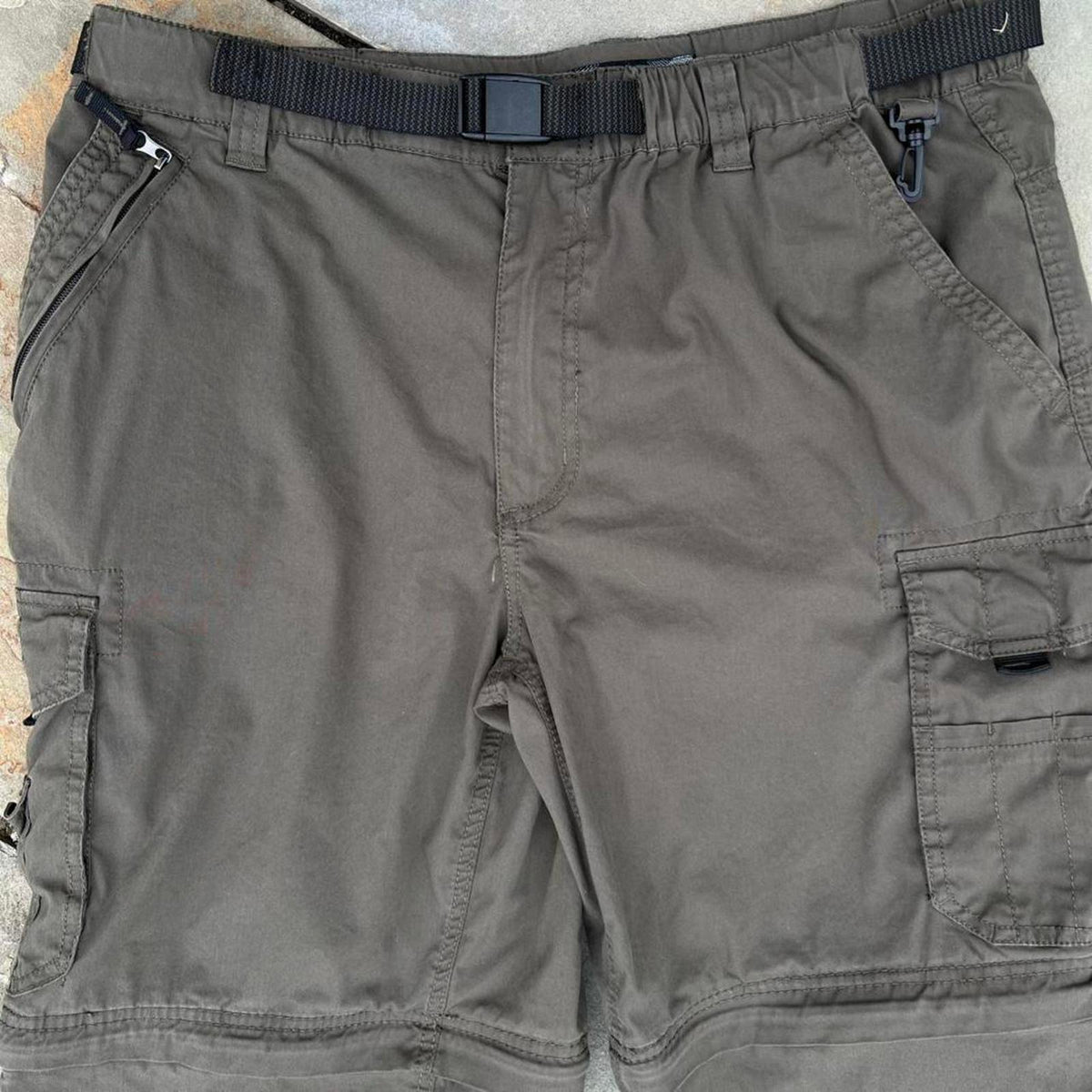 Dark Olive Green Gorpcore Convertible Utility Cargo Pants