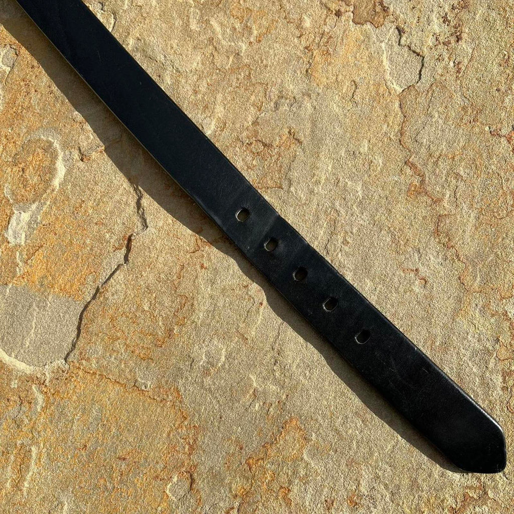 Y2K Designer Black Italian Leather Belt