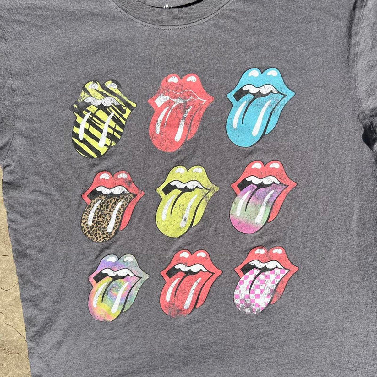 The Rolling Stones Multi Color Hot Lips Logo Band Tee