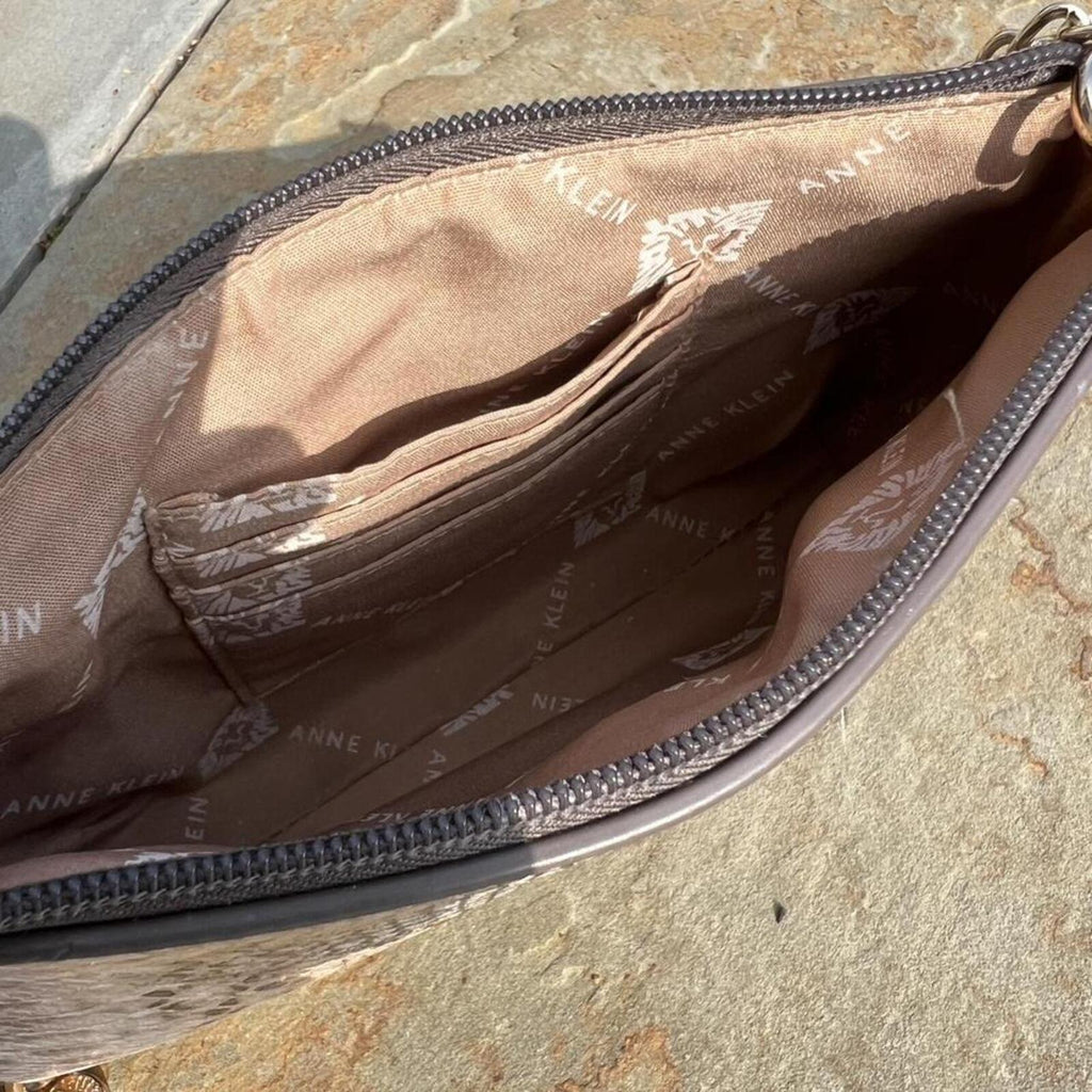 Tan Snake Print Leather Shoulder Bag
