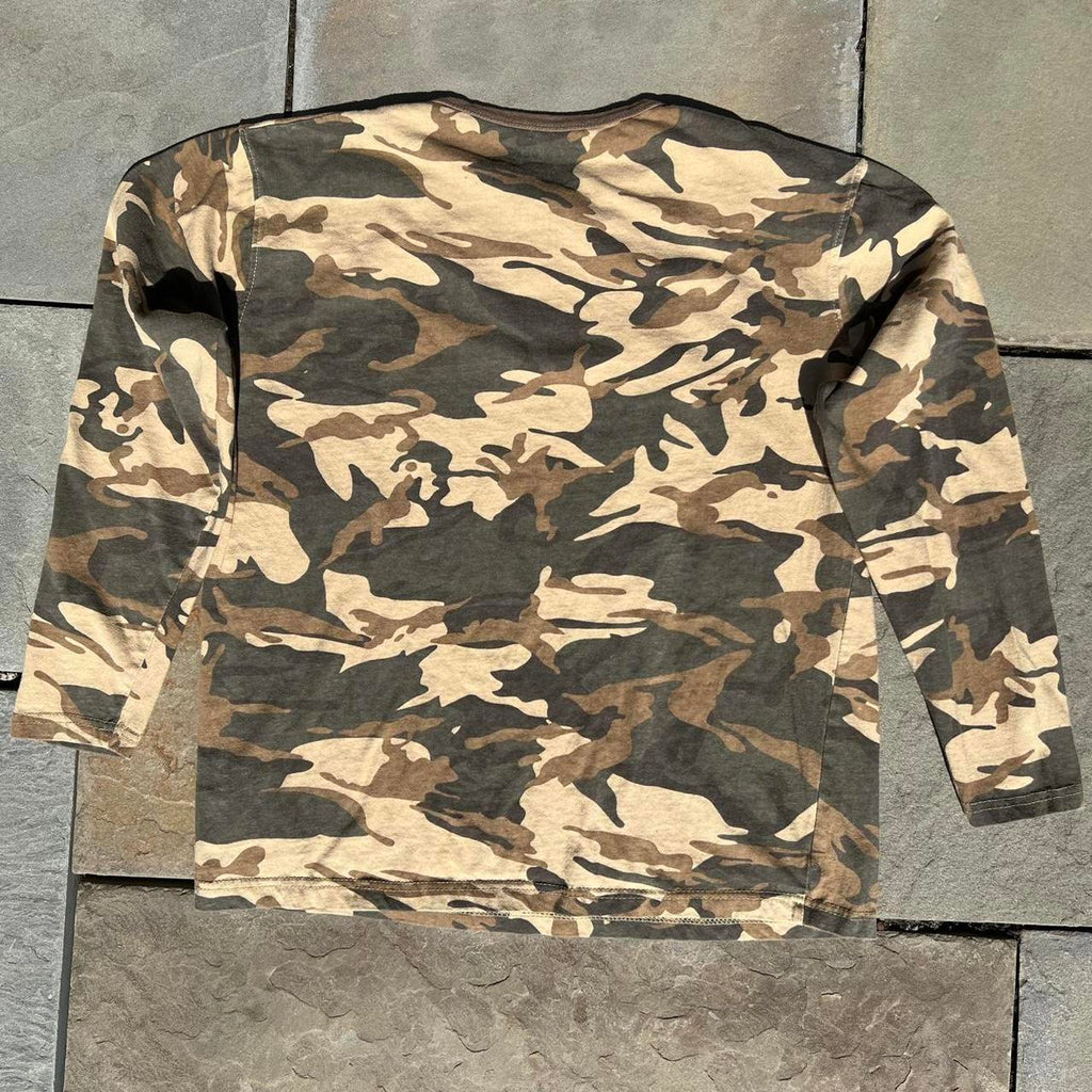 Y2K Tan Camo Henley