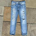 True Religion Distressed Light Wash Relaxed Skinny Jeans 32