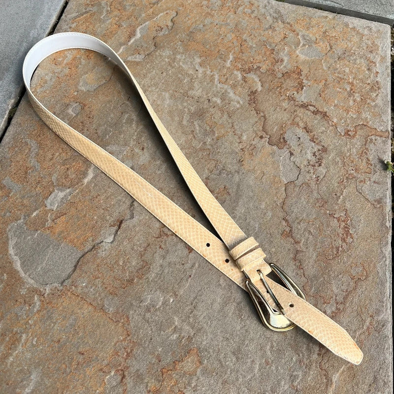 Vintage 90s Tan Snake Leather belt