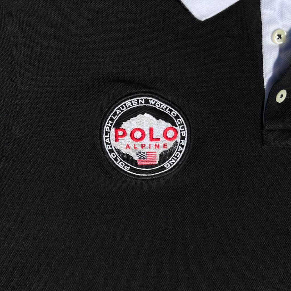 Polo Ralph Lauren Black White Alpine Patch Polo Shirt