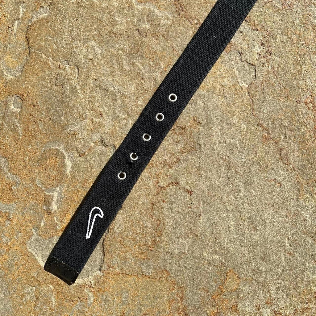 Nike Black Canvas Brown Leather Belt