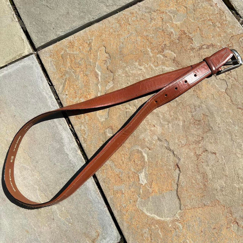 Y2K Light Brown Double Stitched Leather Belt