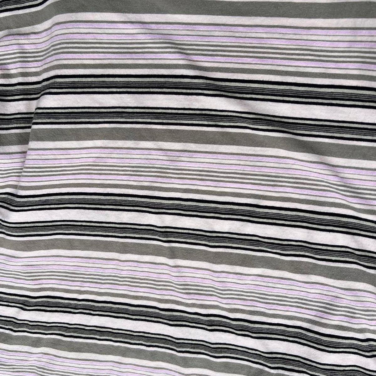 Y2K Olive Cream Pink Black Varied Striped T-shirt