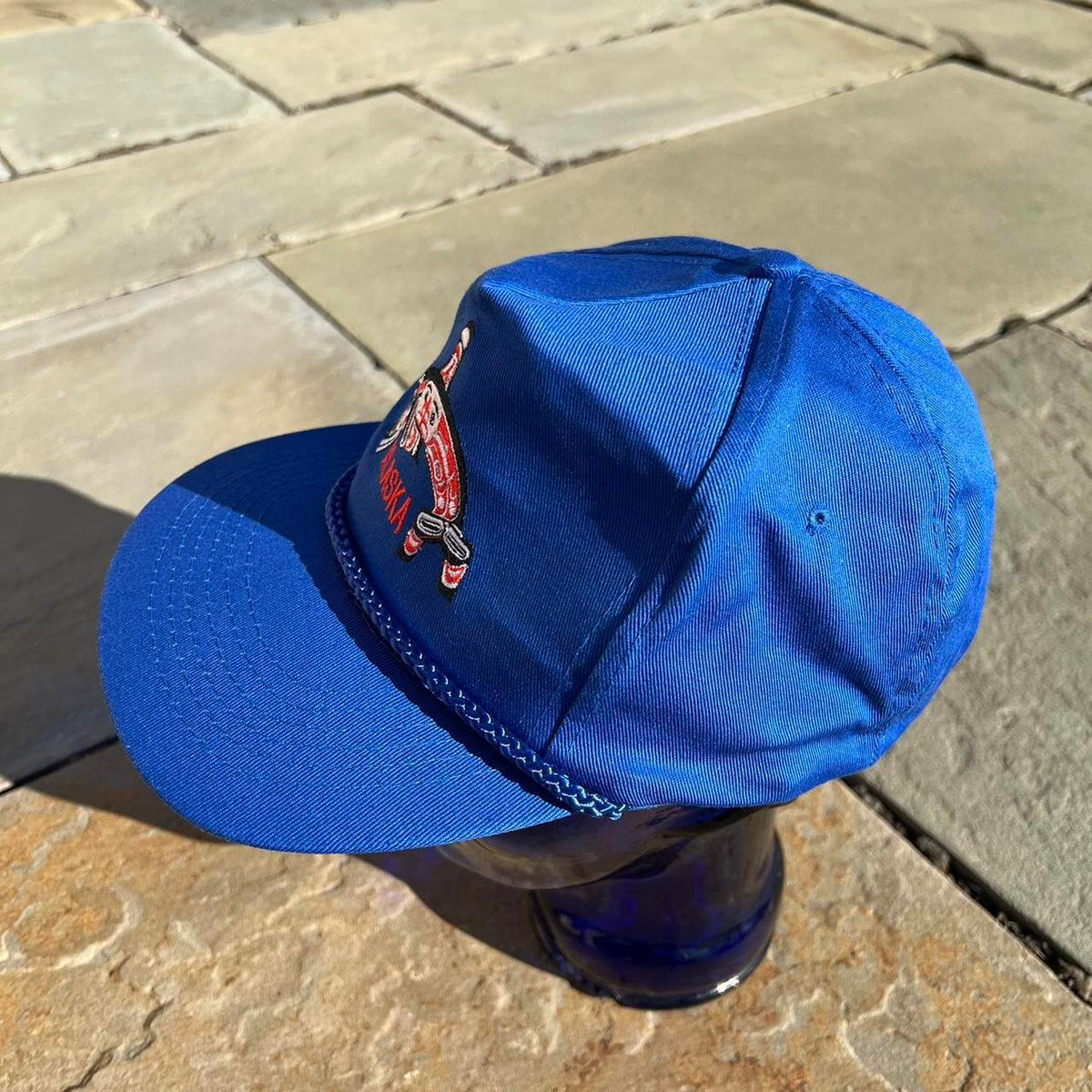Neo-Vintage 90s Blue Alaska Whale Rope Snap Back Dad Hat