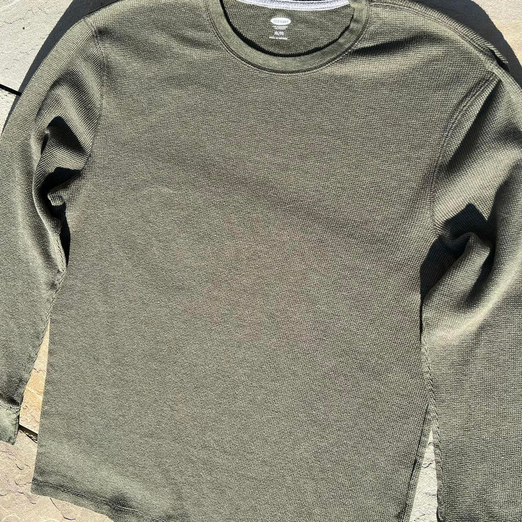 Olive Green Waffle Knit Thermal