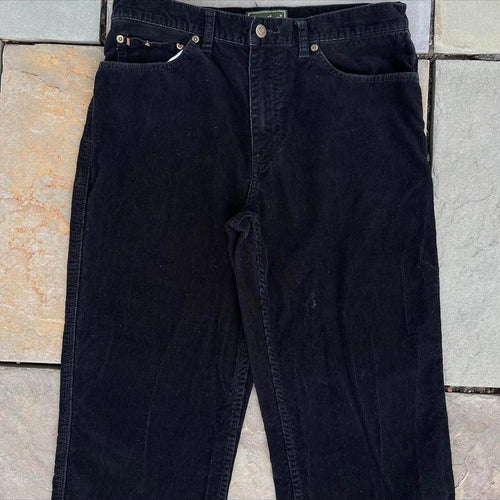 Black Corduroy Riveted Jeans