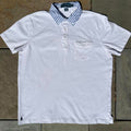 Y2K Polo by Ralph Lauren Poplin Stripe Collar Pique Polo