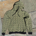 Stussy Rare Skull + Bones Pattern Hoodie Highlighter Yellow