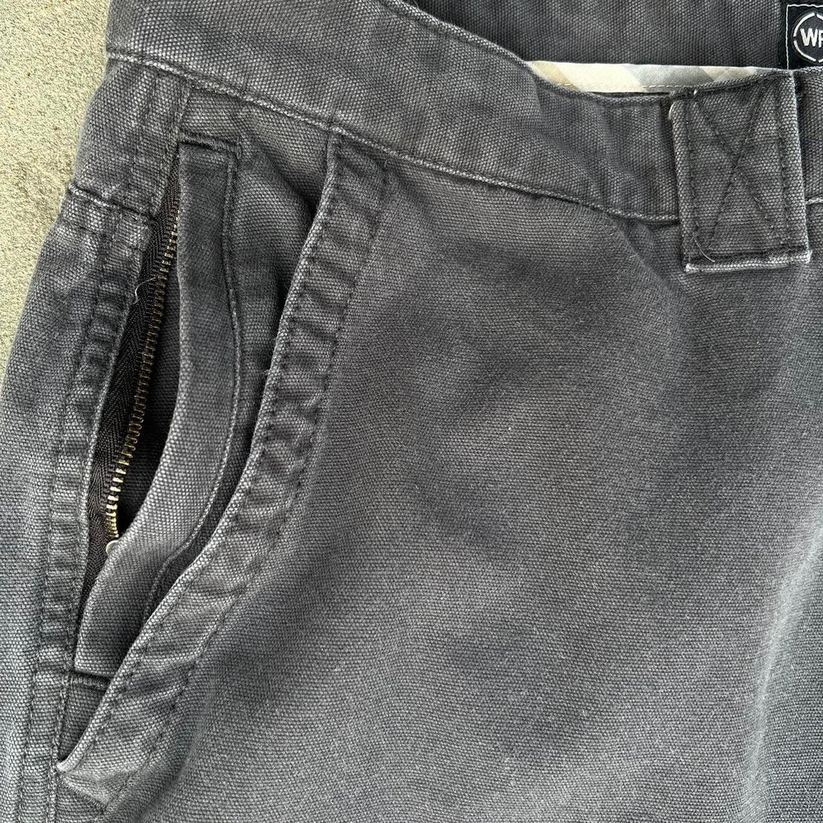 Y2K Dark Grey Canvas Utility Work Pants