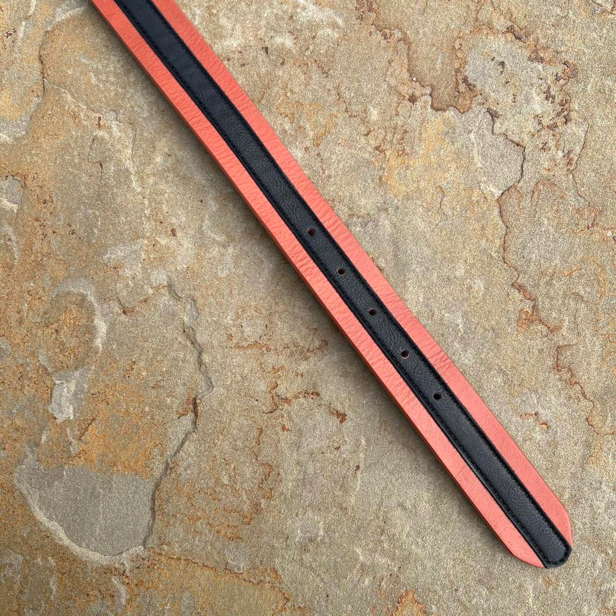 Y2K Brown w/ Black Strip Leather Belt