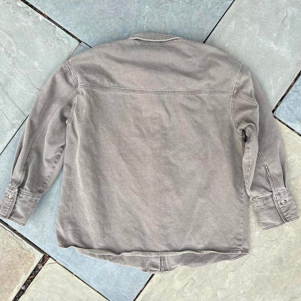 Khaki Olive Denim Utility Work Shirt