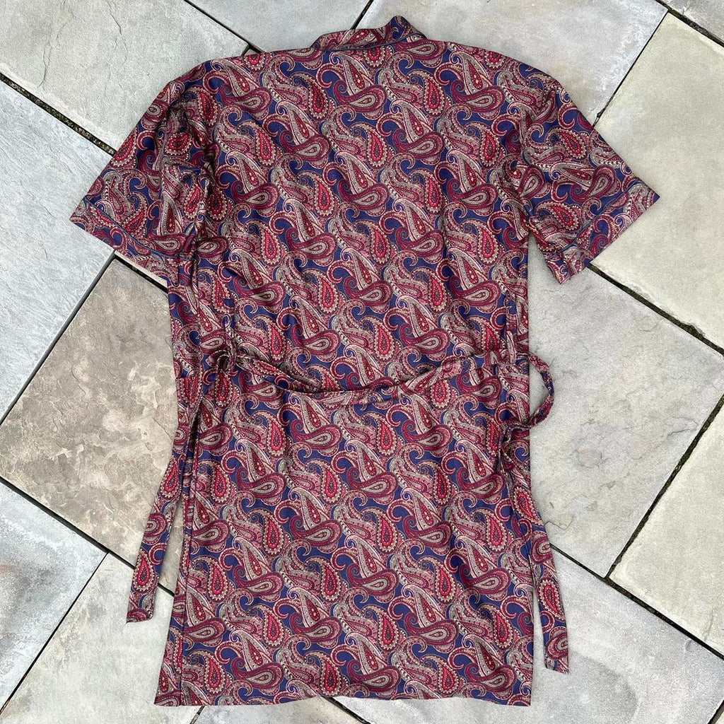 Vintage 90s Burgundy Paisley Robe Made in USA