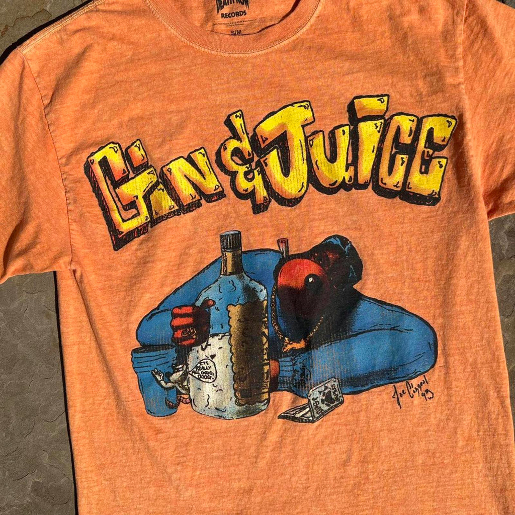 Orange Garment Dyed Gin & Juice Snoop Dogg T-shirt