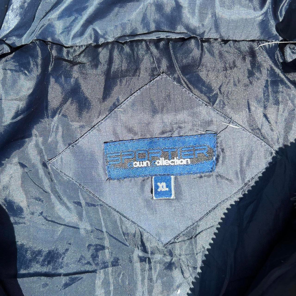 Y2K Ripstop Puffer Vest Navy Down Feather Fill