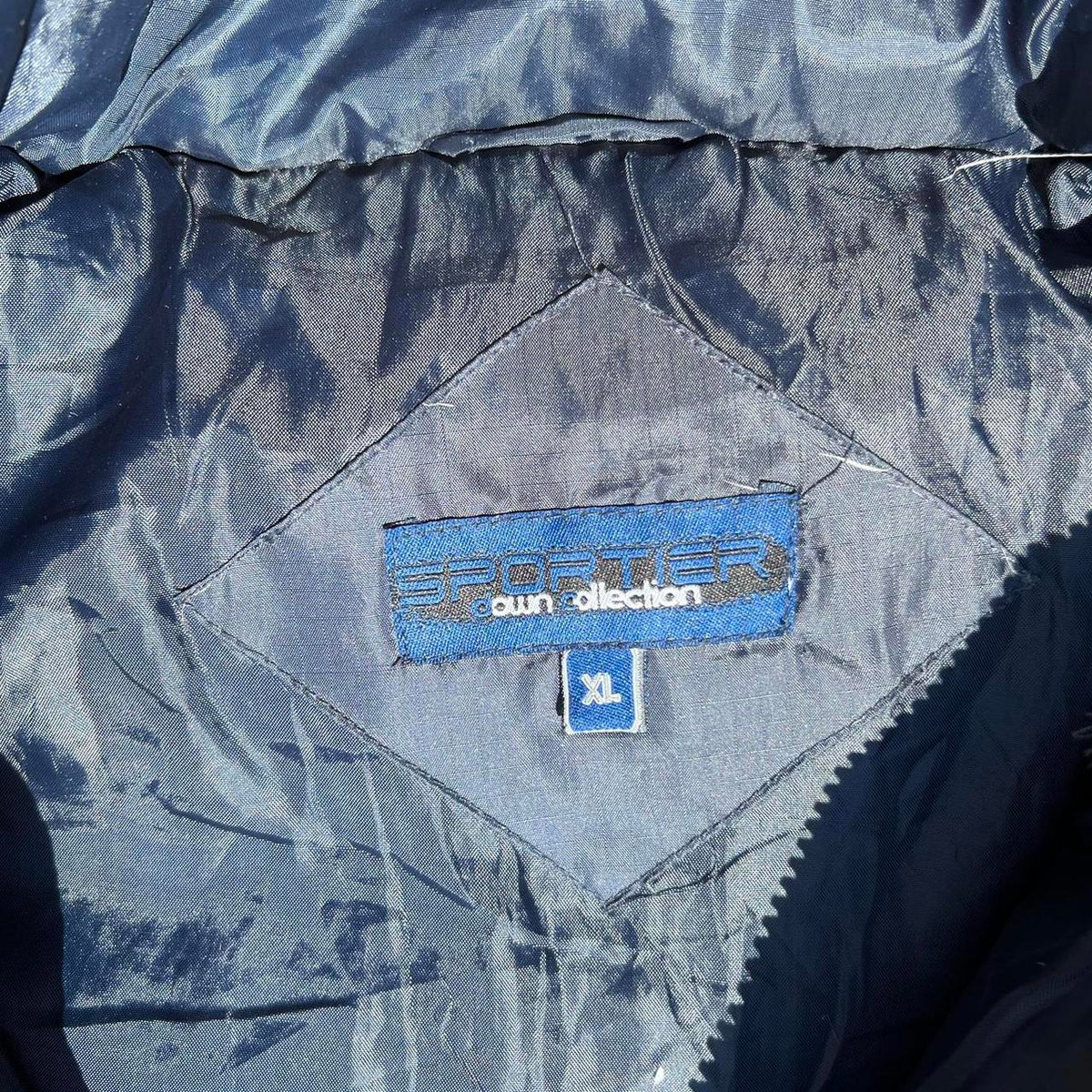 Y2K Ripstop Puffer Vest Navy Down Feather Fill