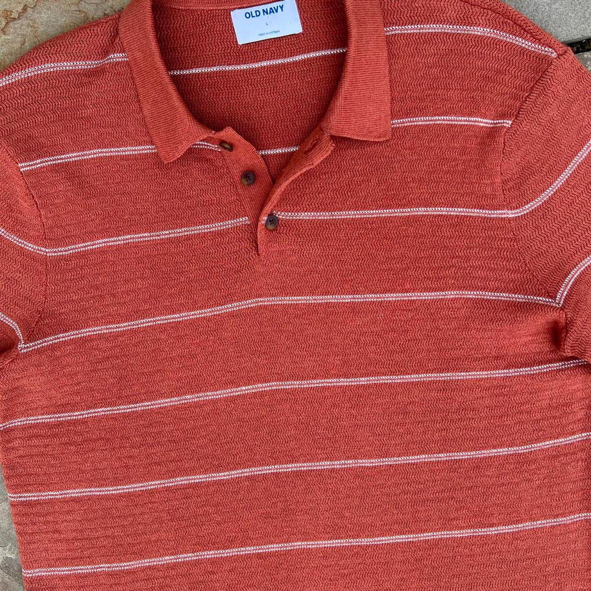 Old Navy Men's Orange and White Jumper