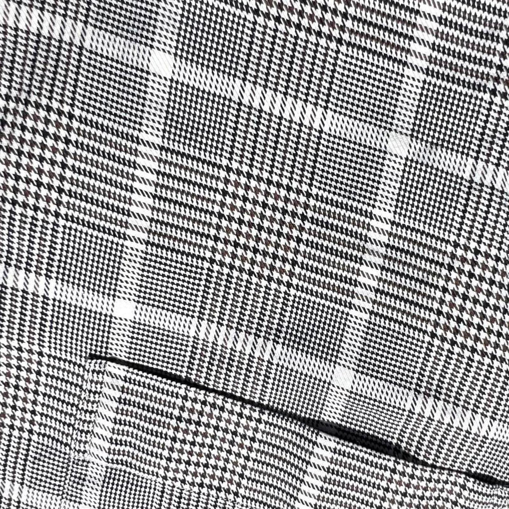 Vintage Y2K Black/White/Brown Houndstooth Plaid Button Down