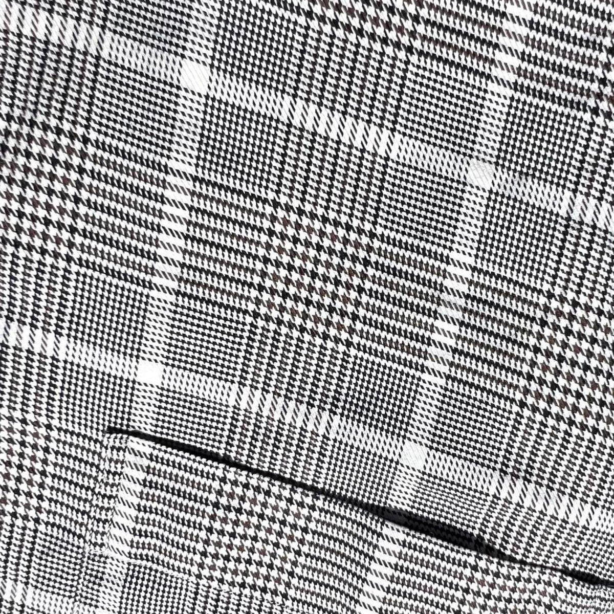 Vintage Y2K Black/White/Brown Houndstooth Plaid Button Down