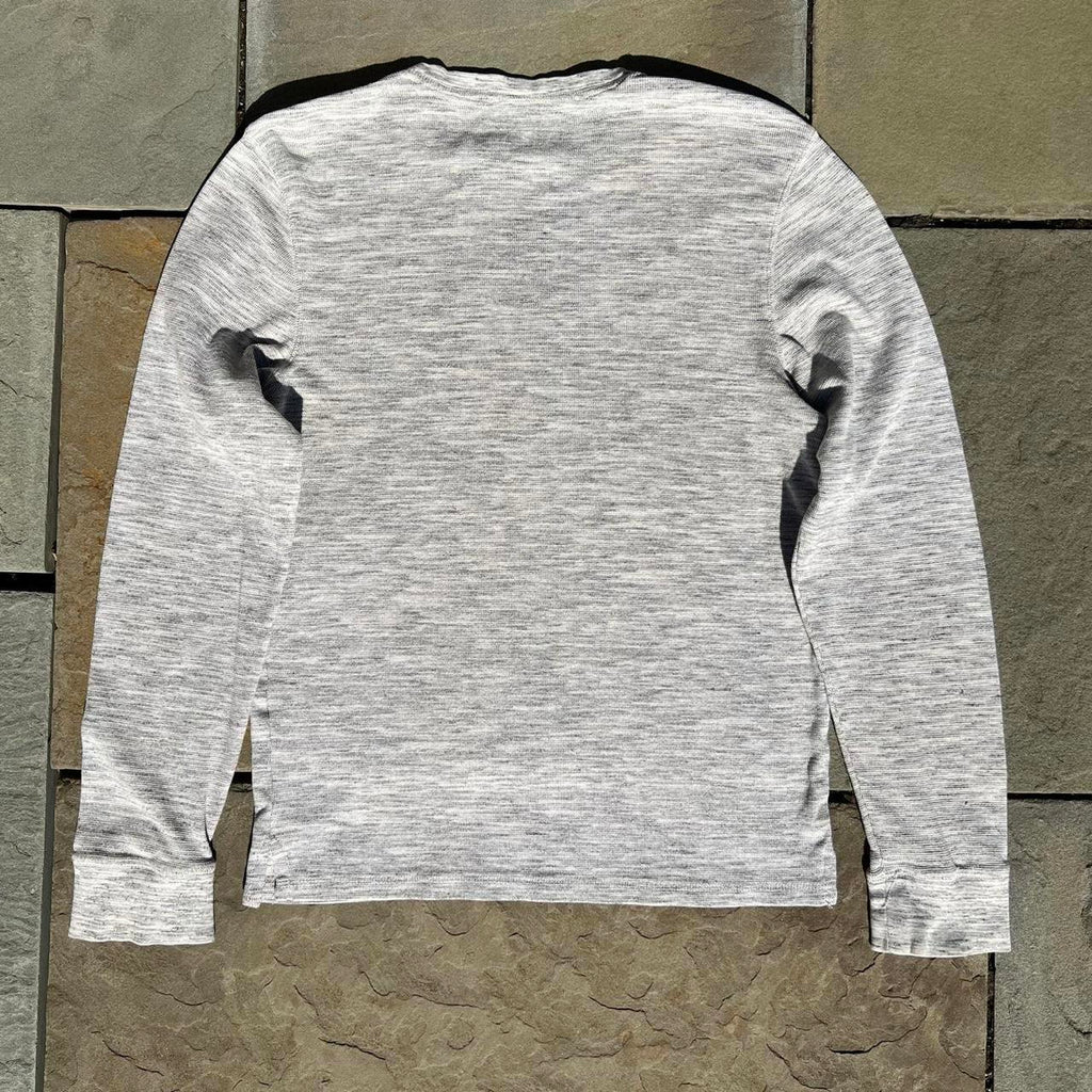 Y2K Light Grey Heather Waffle Knit Thermal