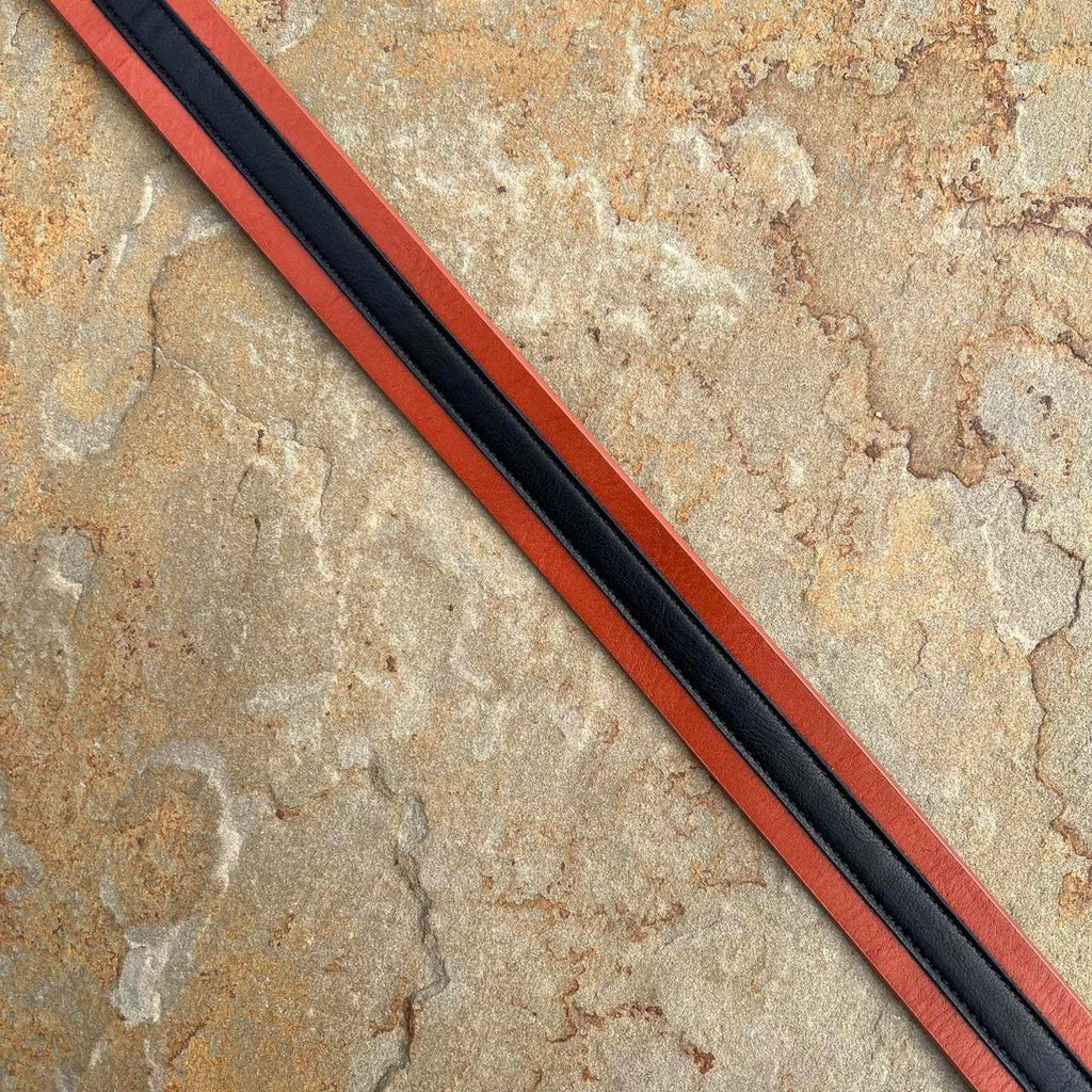 Y2K Brown w/ Black Strip Leather Belt